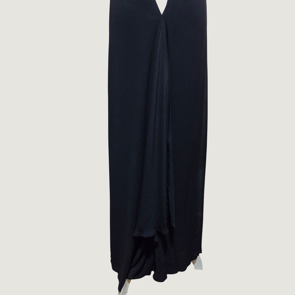 Reformation Black Deep V-Neck Open Back Maxi Dress Evening Gown Formal - Picture 6 of 11